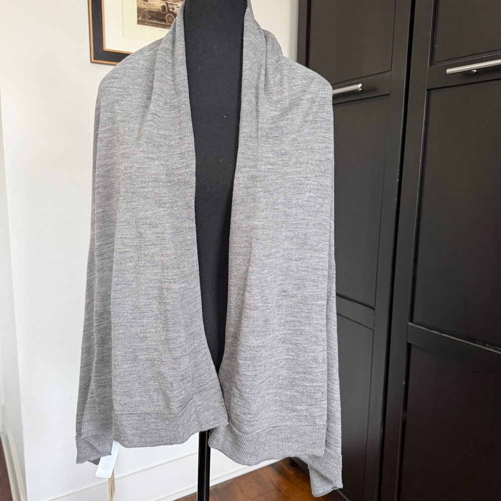 Muji Gray Wool Silk Cape Stole